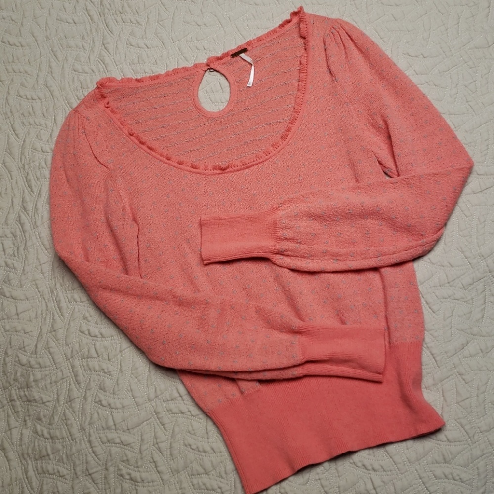 Free people coral sweater